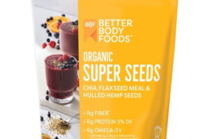 Organic super seeds blend with chia, flax, and hemp for natural nutrition boost
