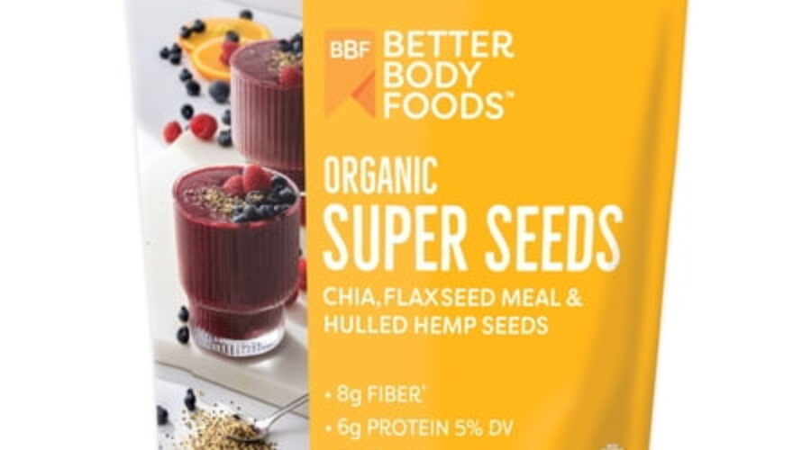 Organic super seeds blend with chia, flax, and hemp for natural nutrition boost
