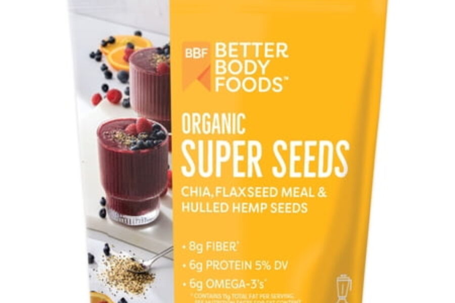 Organic super seeds blend with chia, flax, and hemp for natural nutrition boost