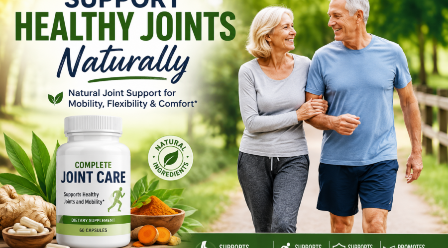 Happy senior couple walking outdoors, supporting healthy joints and mobility