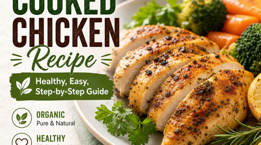 Organic chicken recipe ingredients arranged for a healthy, easy step-by-step cooking guide