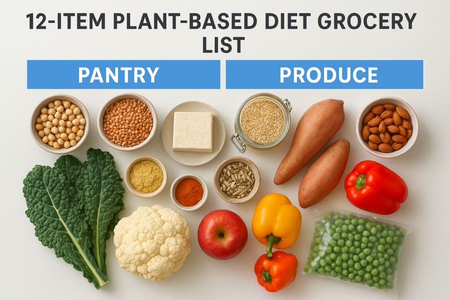 12-Item Plant Based Diet Grocery List: Pantry And Produce