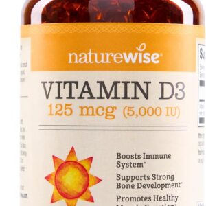 NatureWise Vitamin D3 5000iu (125 mcg) 1 Year Supply for Immune...